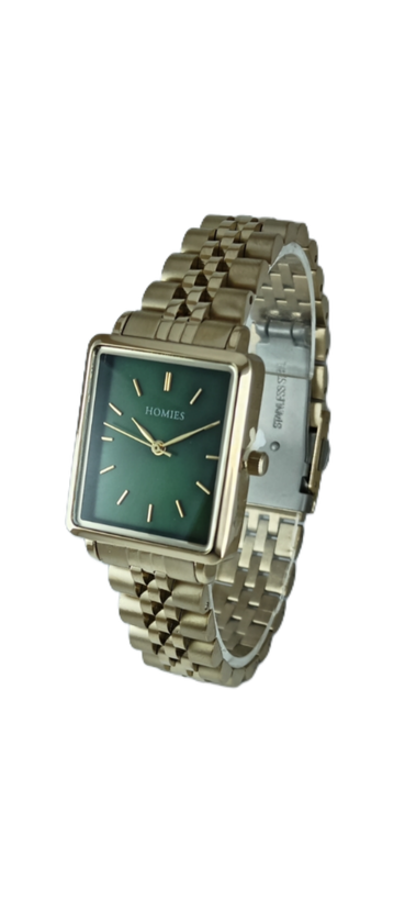 ساعت زنانه چهارگوش بند فلزی چهارگوش صفحه بزرگ