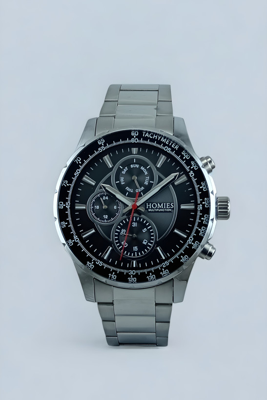 ساعت بند فلزی هومیس صفحه مشکی
