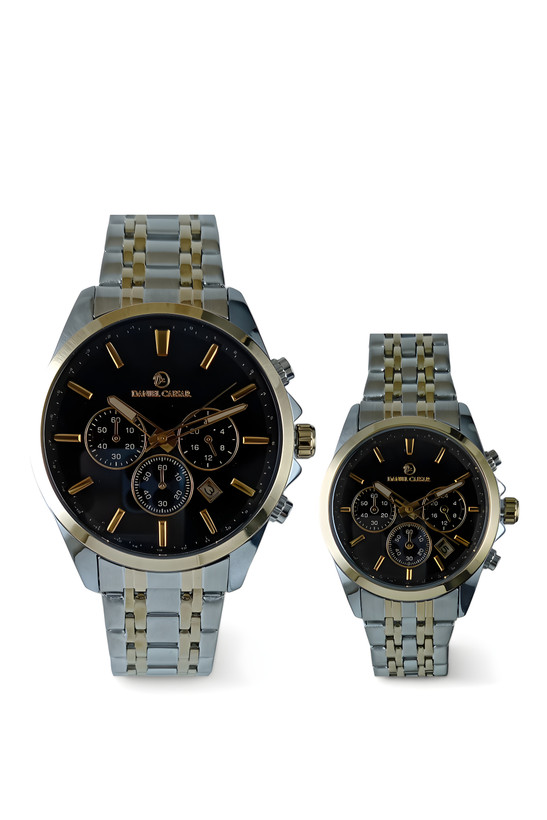 ساعت ست اسپرت دنیل سزار دو رنگ طلایی صفحه مشکی