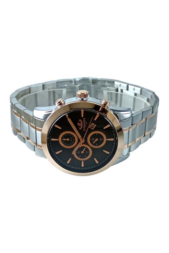 ساعت الگانس پلاس مردانه با نشانگرهای مسی و شیشه تیره