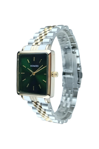 ساعت مچی زنانه هومیس با بند رولکسی دورنگ طلایی