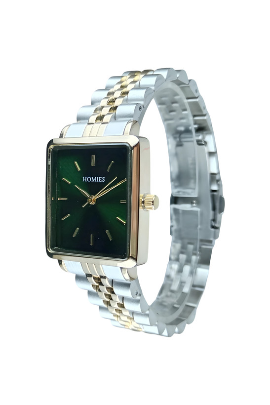 ساعت مچی زنانه هومیس با بند رولکسی دورنگ طلایی