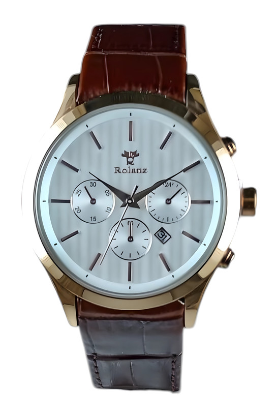 ساعت مردانه اسپرت رولنز با قاب مسی و صفحه سفید