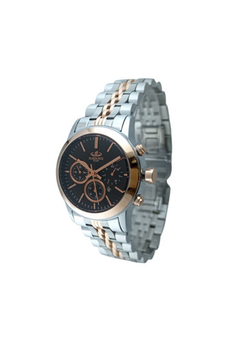 ساعت مچی زنانه الگانس پلاس طرح سه موتوره با بند فلزی استیل رزگلد