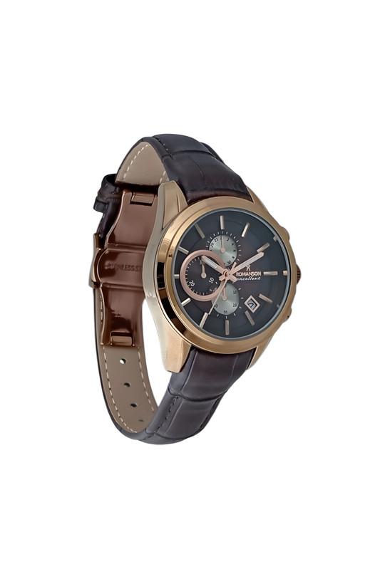 ساعت مچی زنانه طرح سه زمانه رومانسون با موتور ژاپن و ضد آب در حد پاشش آب