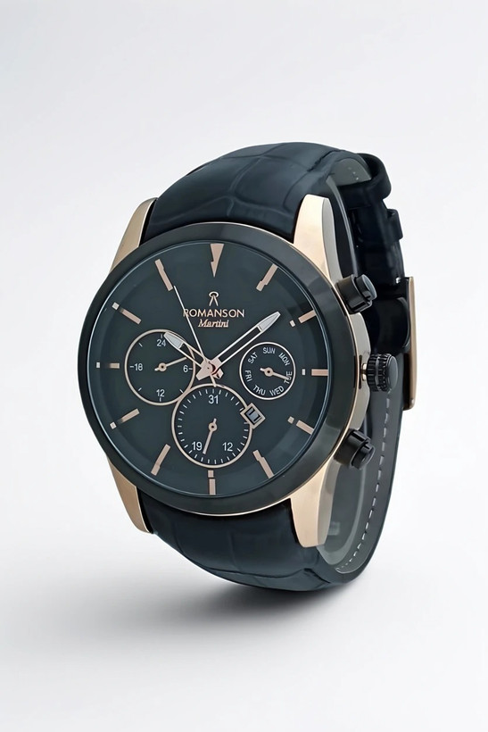 ساعت مردانه رومانسون ، طرح سه زمانه با موتور تاریخ دار ژاپن و ضد آب در حد شستشو دست و کیفیت خوب