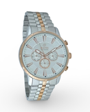 ساعت مچی اسپرت مردانه داتیس با بند فلزی دو رنگ استیل رزگلد و قفل پروانه ای