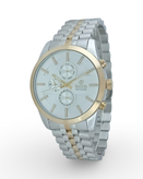 ساعت مچی مردانه داتیس با بدنه فلزی دو رنگ استیل طلایی و رنگ صفحه سیلور با قفل پروانه ای