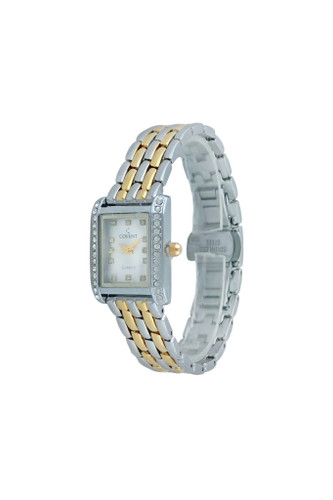 ساعت مچی زنانه کوونت با بند فلزی دورنگ استیل طلایی و رنگ صفحه روشن