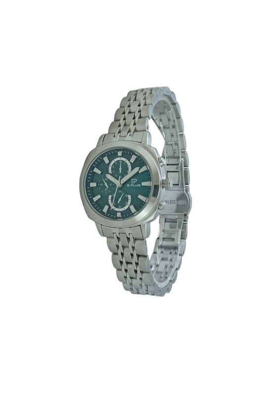 ساعت مچی زنانه و مردانه بند فلزی طرح سه موتوره با موتور تاریخ دار