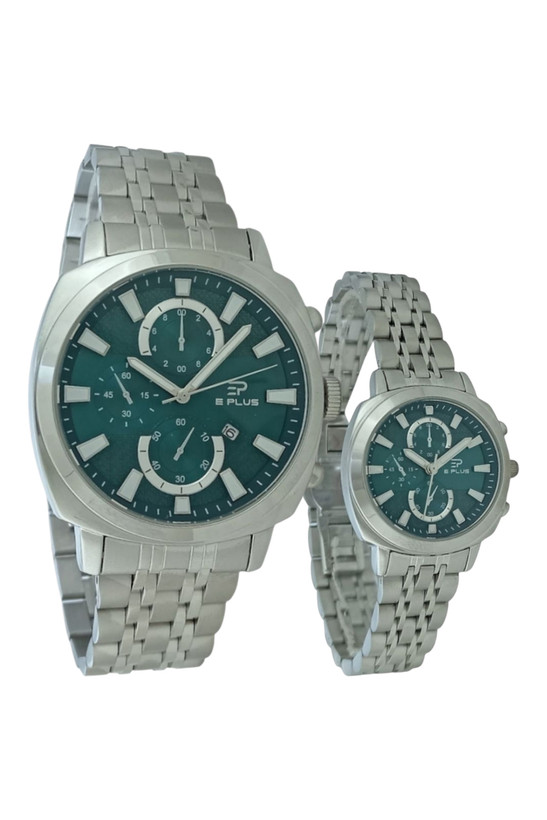 ساعت مچی ست بند فلزی ای پلاس با رنگ صفحه جذاب آبی تیفانی و فرم قاب چهارگوش مدرن