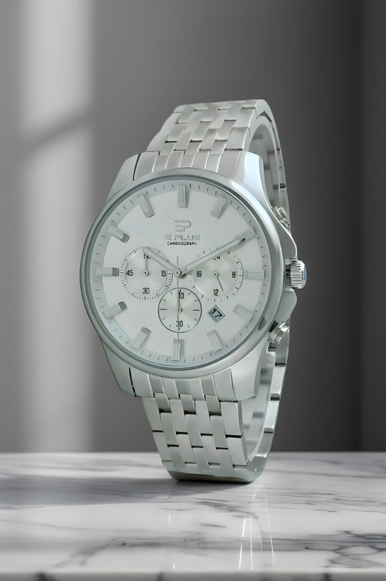 ساعت مردانه ای پلاس ،اسپرت،سه موتوره،بند فلزی استیل،گارانتی یکساله