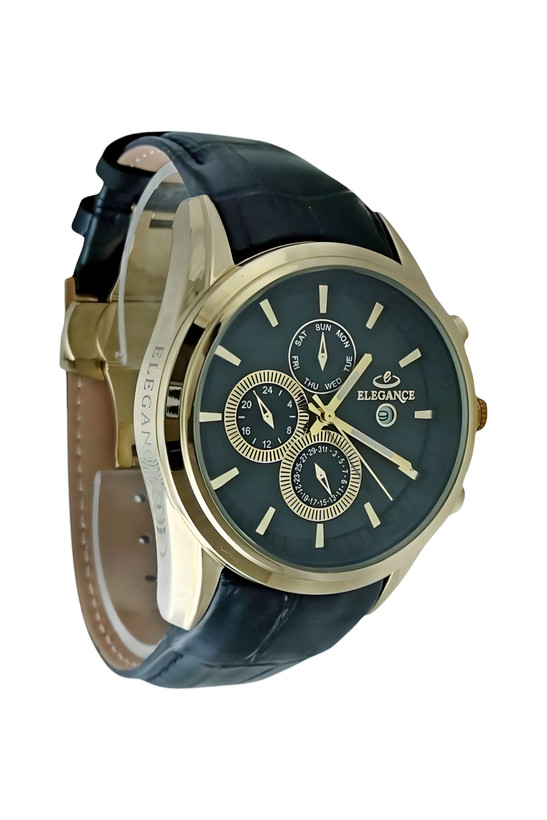 ساعت مردانه بند چرم الگانس با موتور ژاپن و ضد آب در حد نم با کیفیت خوب و قیمت مناسب