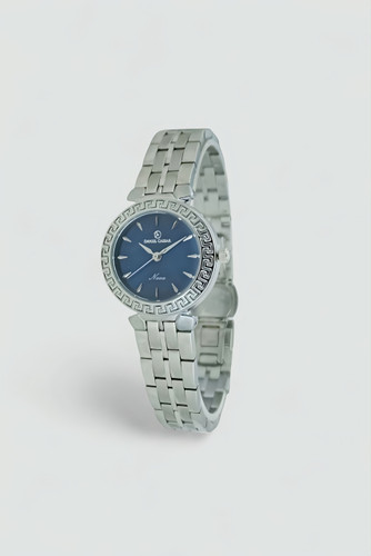 ساعت مچی زنانه دنیل سزار بند استیل نقرهای با قاب ورساچه و صفحه سرمه ای