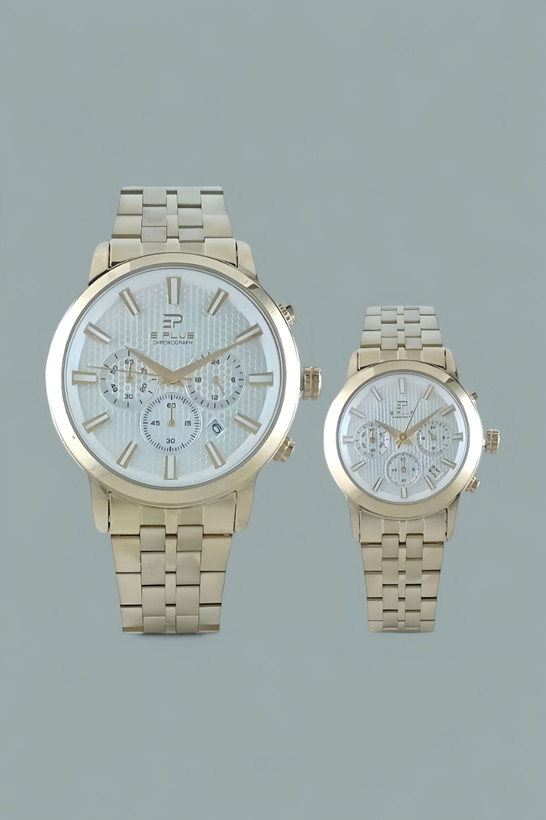 ساعت اسپرت بند فلزی الگانس پلاس با سه موتور فعال و رنگ صفحه سفید