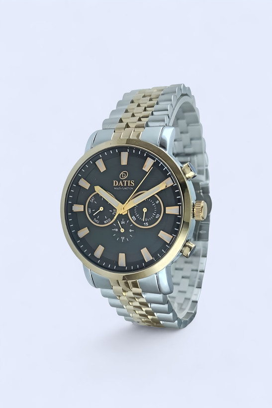 ساعت مچی مردانه داتیس با بند فلزی رولکسی رنگ ثابت و رنگ صفحه تیره