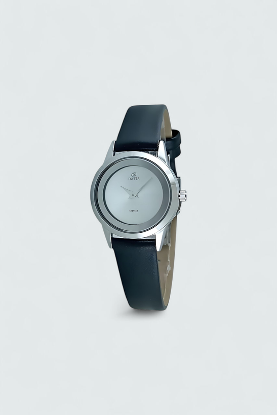 ساعت زنانه بند چرم داتیس با صفحه ساده بدون نشانگر و کیفیت و دوام بالا با گارانتی