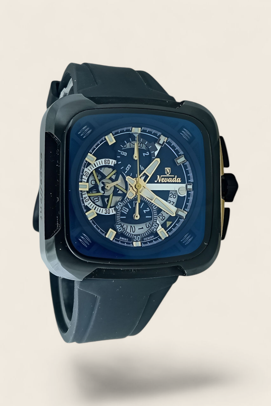 ساعت مردانه اصل نوادا چهارگوش با جزییات صفحه شلوغ ،خرید با گارانتی از rosetime.ir