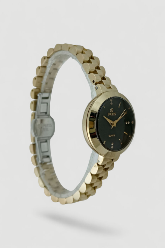 ساعت زنانه فانتزی داتیس با بند رولکسی ظریف و موتور ژاپن و ضد آب