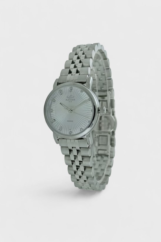 ساعت الگانس زنانه بند رولکسی با رنگ استیل و رنگ صفحه نقره ای