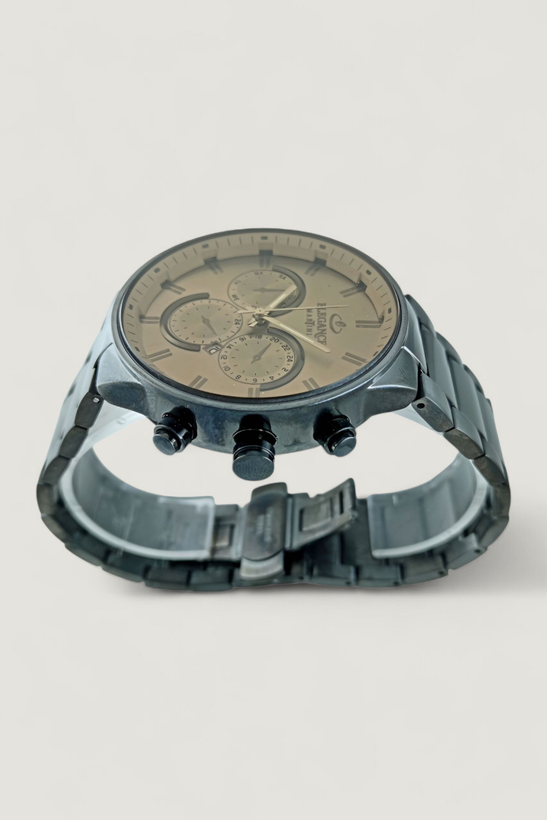 ساعت مچی مردانه elegance با طراحی نسبتاً بزرگ قاب و بند و مدل به روز ،همراه با یکسال گارانتی