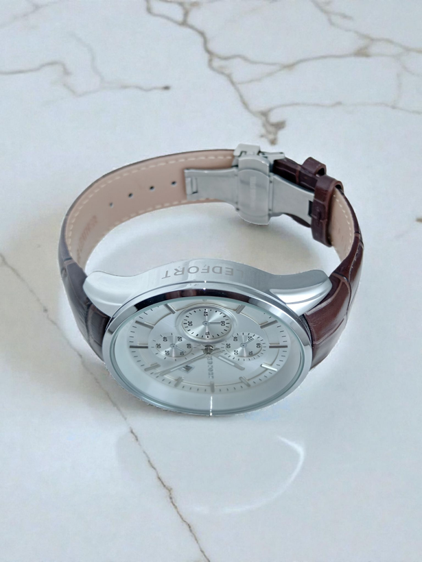 ساعت مردانه طرح سه زمانه لدفورت با کیفیت بالا و قیمت اقتصادی ،مناسب هدیه ای ارزشمند