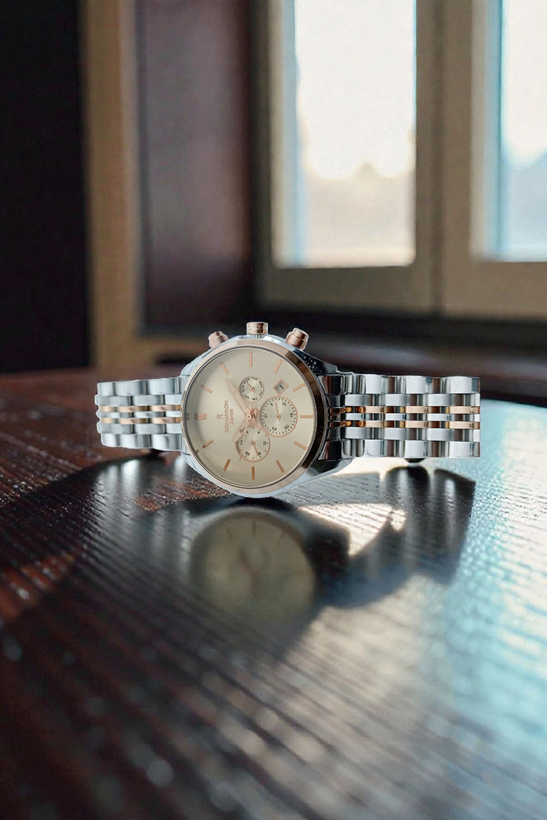 ساعت اسپرت بند فلزی مردانه رومانسون با رنگ ثابت و ضد آب