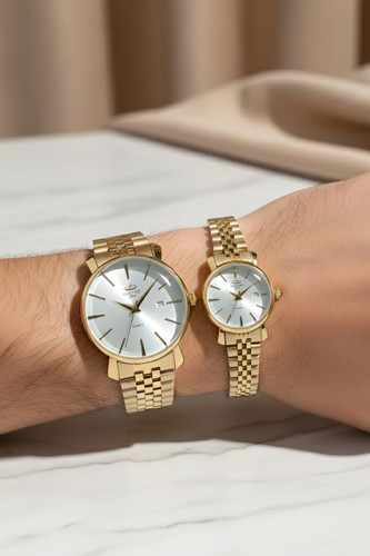 ساعت مچی ست زنانه و مردانه الگانس پلاس با طراحی کلاسیک و بند رولکسی