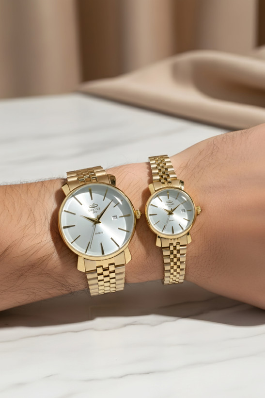 ساعت مچی ست زنانه و مردانه الگانس پلاس با طراحی کلاسیک و بند رولکسی