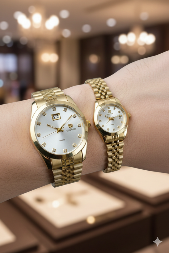 ست ساعت مچی کلاسیک سناتور با بدنه کامل استیل و موتور ژاپن