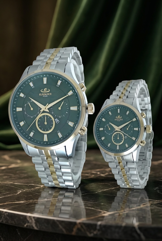 ست ساعت بند فلزی اسپرت طرح سه موتوره با بند استیل و موتور ژاپن و ضد آب