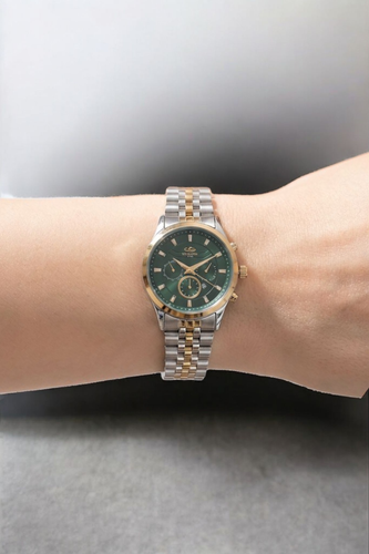 ساعت زنانه الگانس | اسپرت با بند فلزی و رنگ صفحه سبز