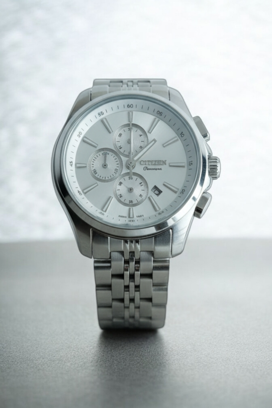 ساعت مردانه بند فلزی اسپرت سیتیزن دیاموند با طراحی سه زمانه نمایشی