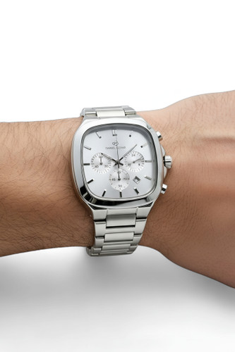 ساعت مردانه بند فلزی سه موتوره فعال با قاب چهارگوش دنیل سزار