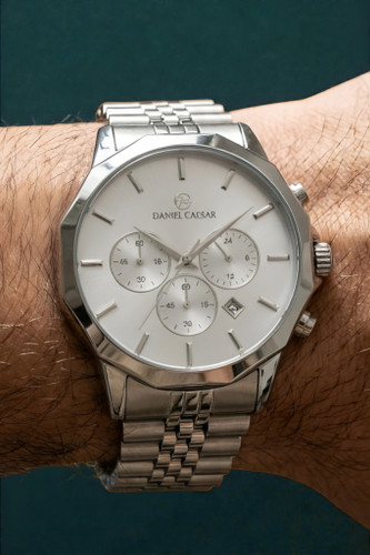 ساعت مچی مردانه دنیل سزار سه موتوره فعال با بند فلزی رولکسی