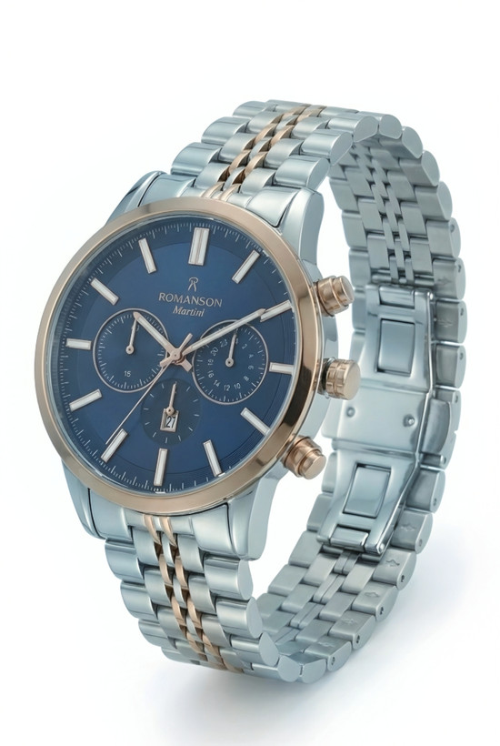 ساعت شیک مردانه رومانسون : موتور ژاپن،ضد آب ،رنگ ثابت