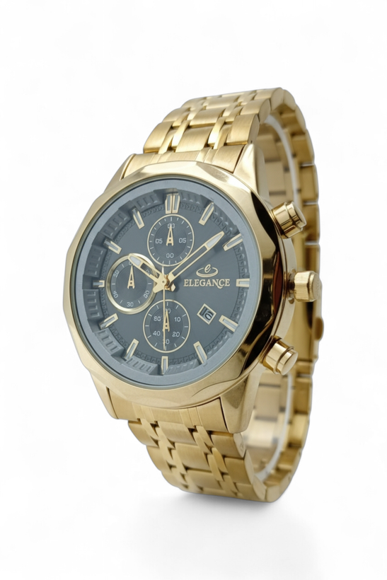 ساعت مردانه شیک الگانس با موتور ژاپن و بند استیل رنگ ثابت