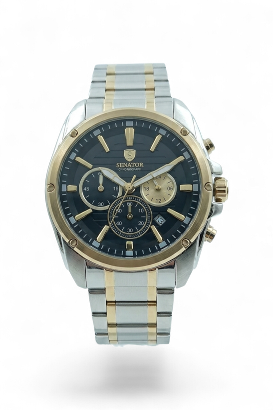 ساعت سه موتوره اصل سناتور ،کورنوگراف با موتور ژاپن و ضد آب و رنگ ثابت