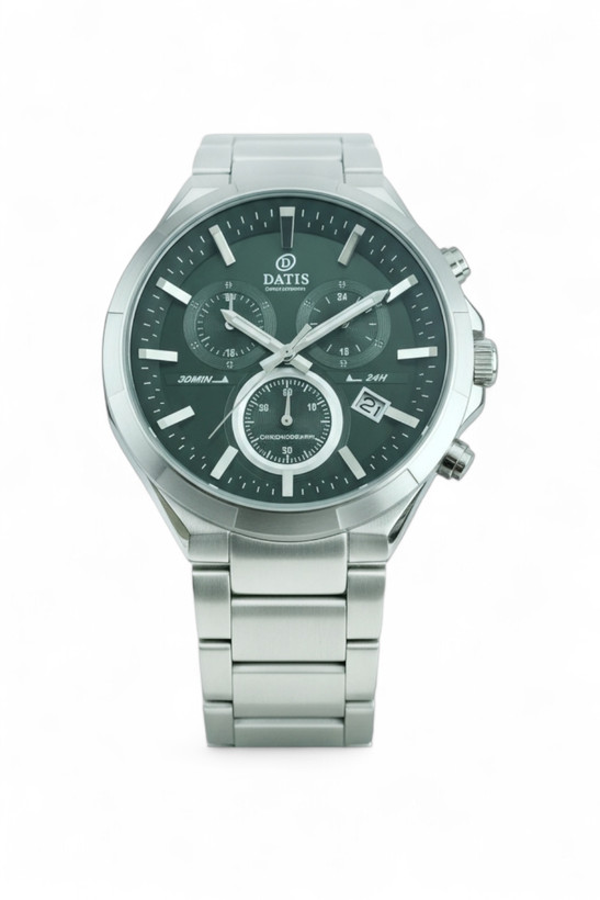 ساعت داتیس بند فلزی مردانه با موتور کورنوگراف ژاپن و کیفیت دوام رنگ عالی
