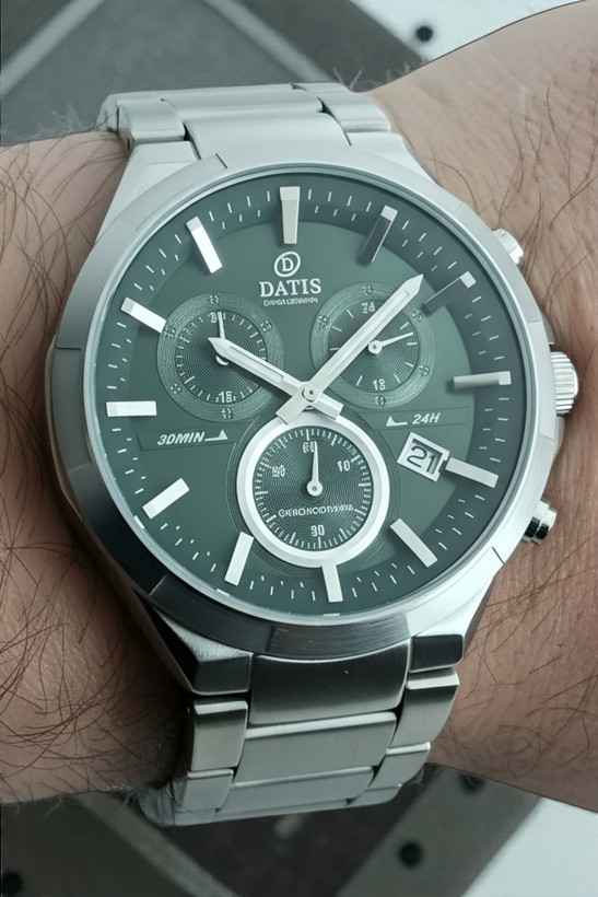 ساعت مچی مردانه داتیس رفرانس 8676با بند فلزی استیل و رنگ صفحه سبز
