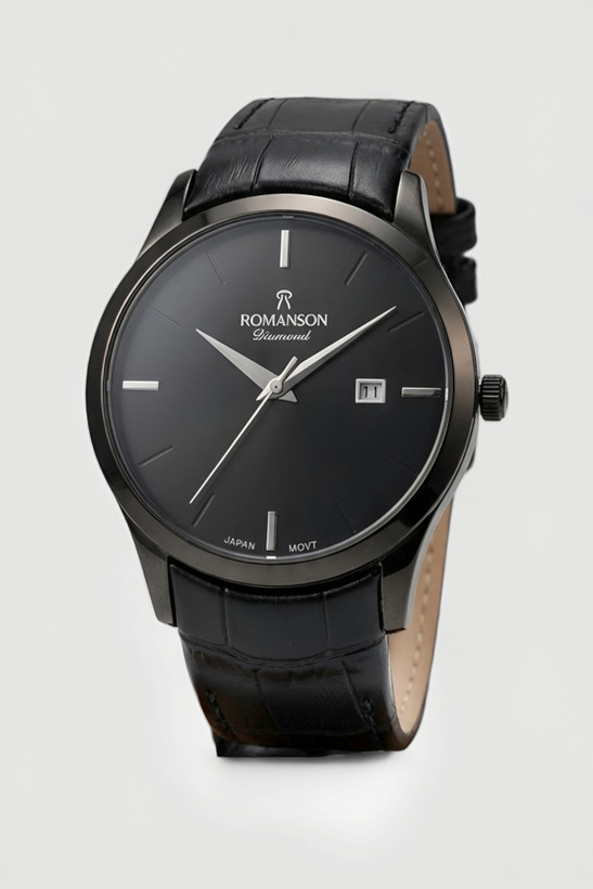 ساعت رومانسون دیاموند مردانه بند چرم با دوام بالا و گارانتی یکساله