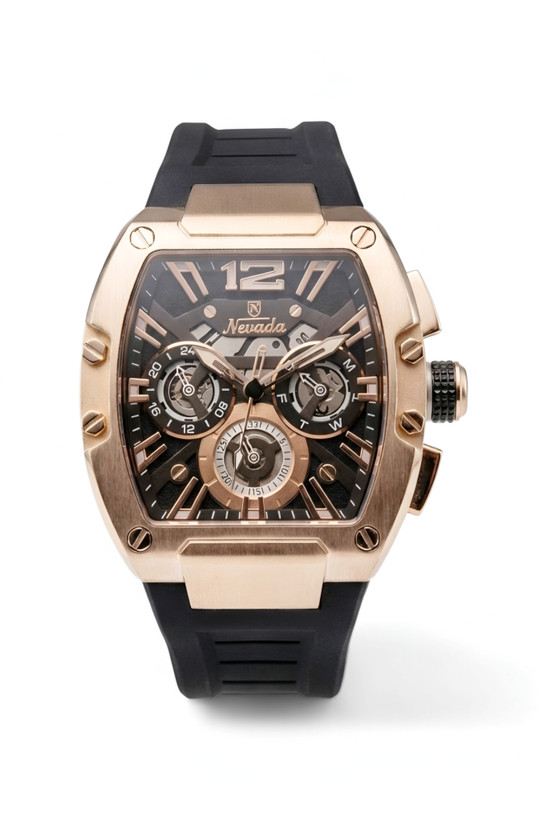 ساعت سه موتوره اورجینال نوادا با قاب استیل و موتور ژاپن