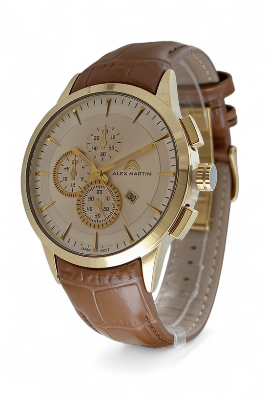 ساعت اسپرت طرح کورنو بند چرم مردانه