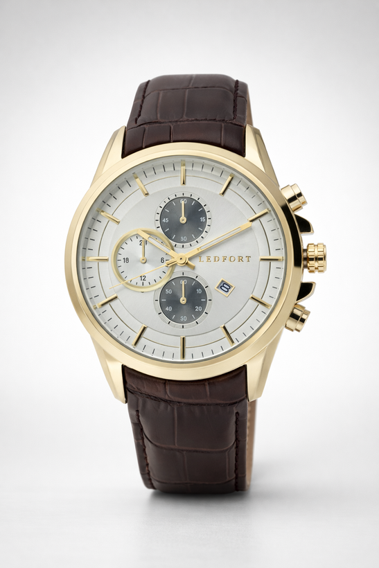 ساعت مردانه طرح سه زمانه لدفورت با صفحه سیلور