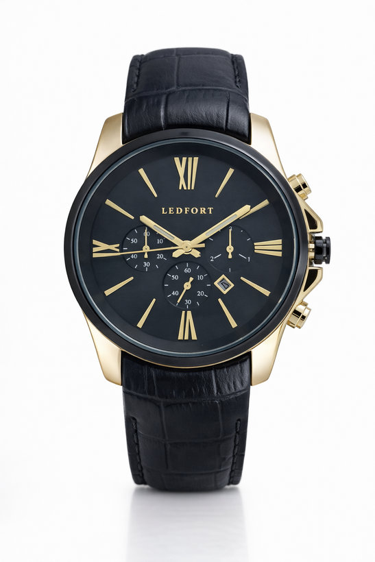 ساعت طرح سه موتوره مردانه لدفورت با موتور ژاپن و ضد آب