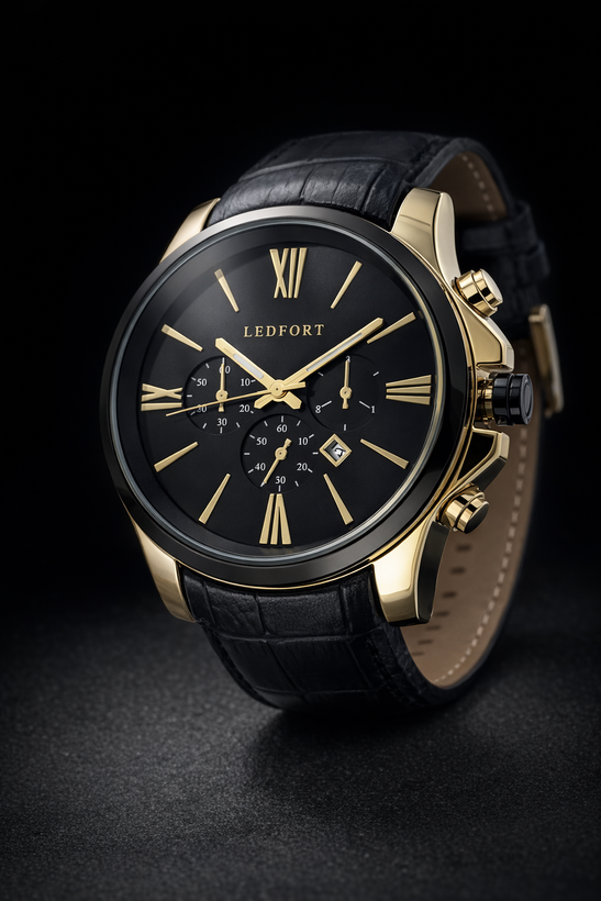 ساعت مردانه اسپرت با بند چرم و رنگ ثابت